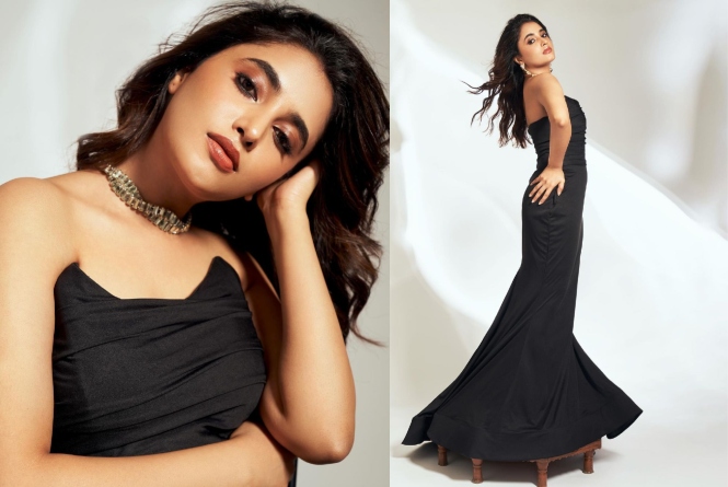 Priyanka Mohan Stunning Photos In Black Maxi Dress